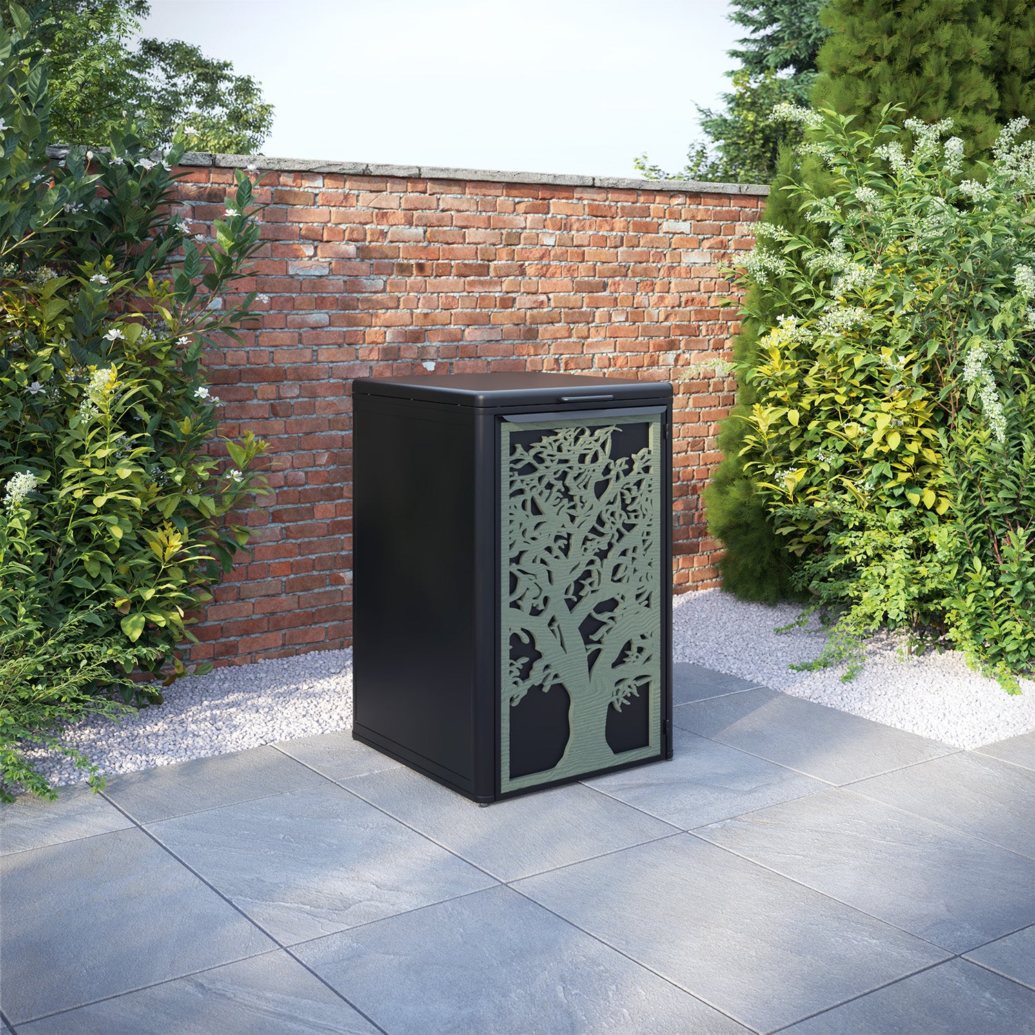 Curva Black 1 Bin Store with Sherwood Door Screen