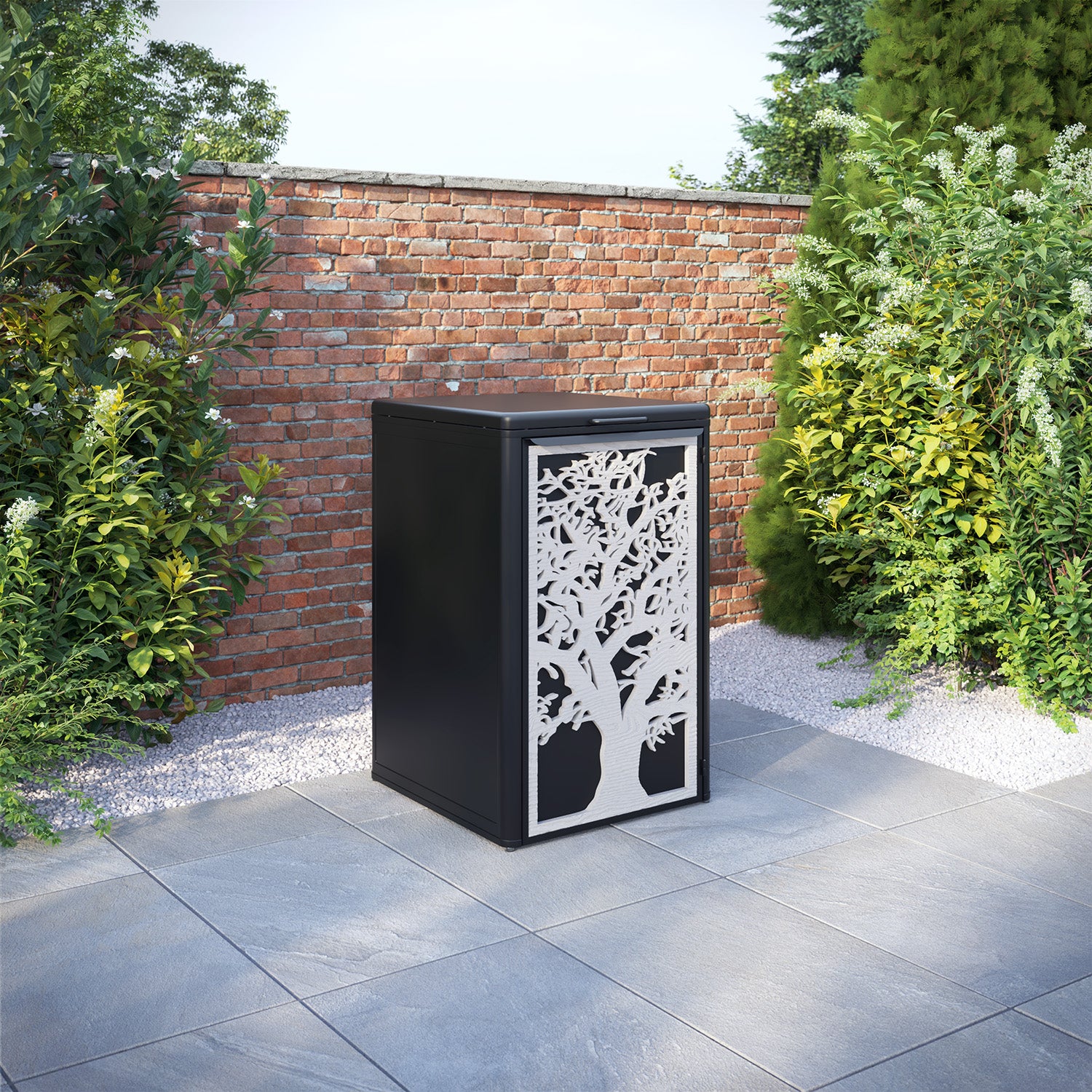 Curva Black 1 Bin Store with Sherwood Door Screen