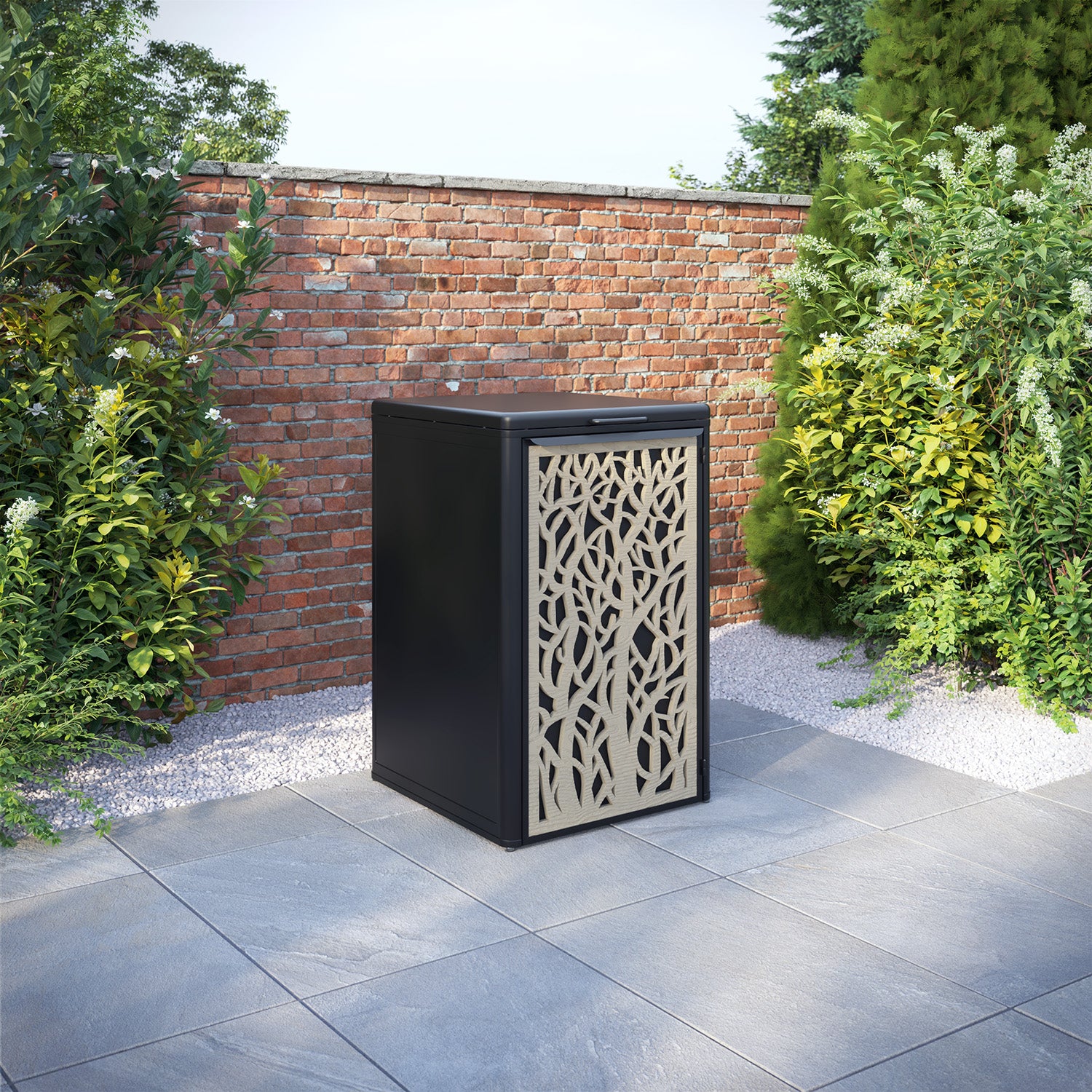 Curva Black 1 Bin Store with Twilight Door Screen