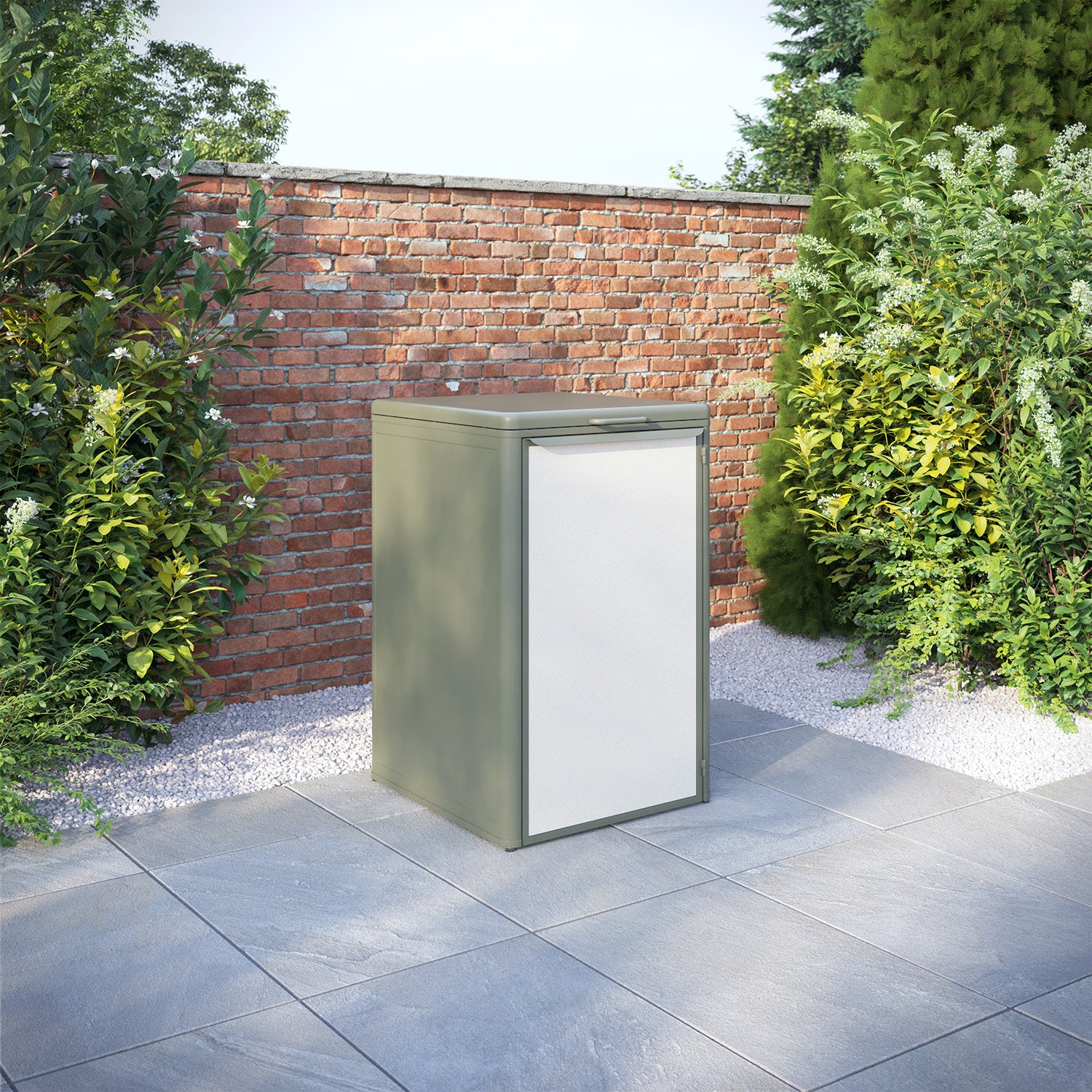 Curva Dusty Green 1 Bin Store with Textaline Door