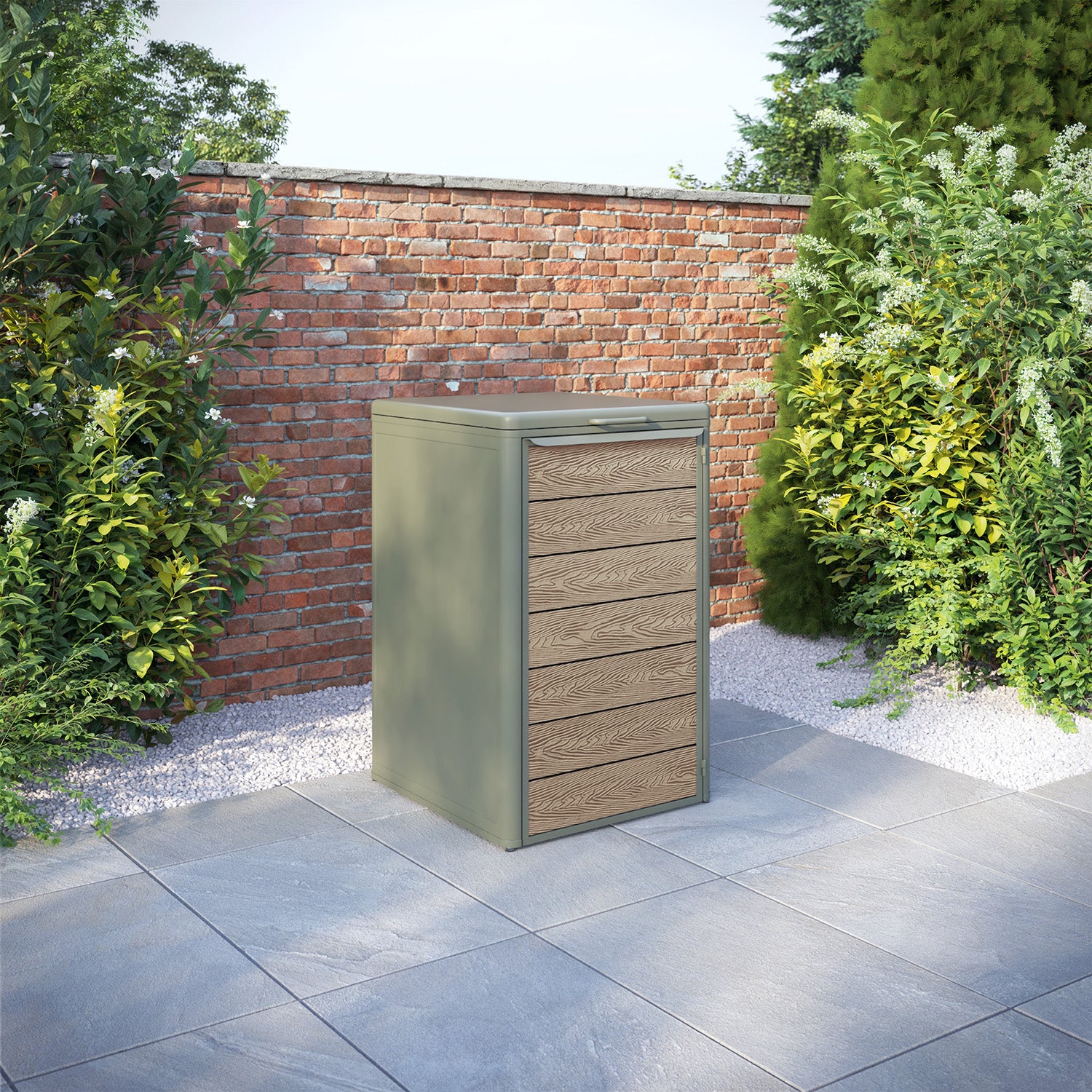 Curva Dusty Green 1 Bin Store with Classic Door Slat