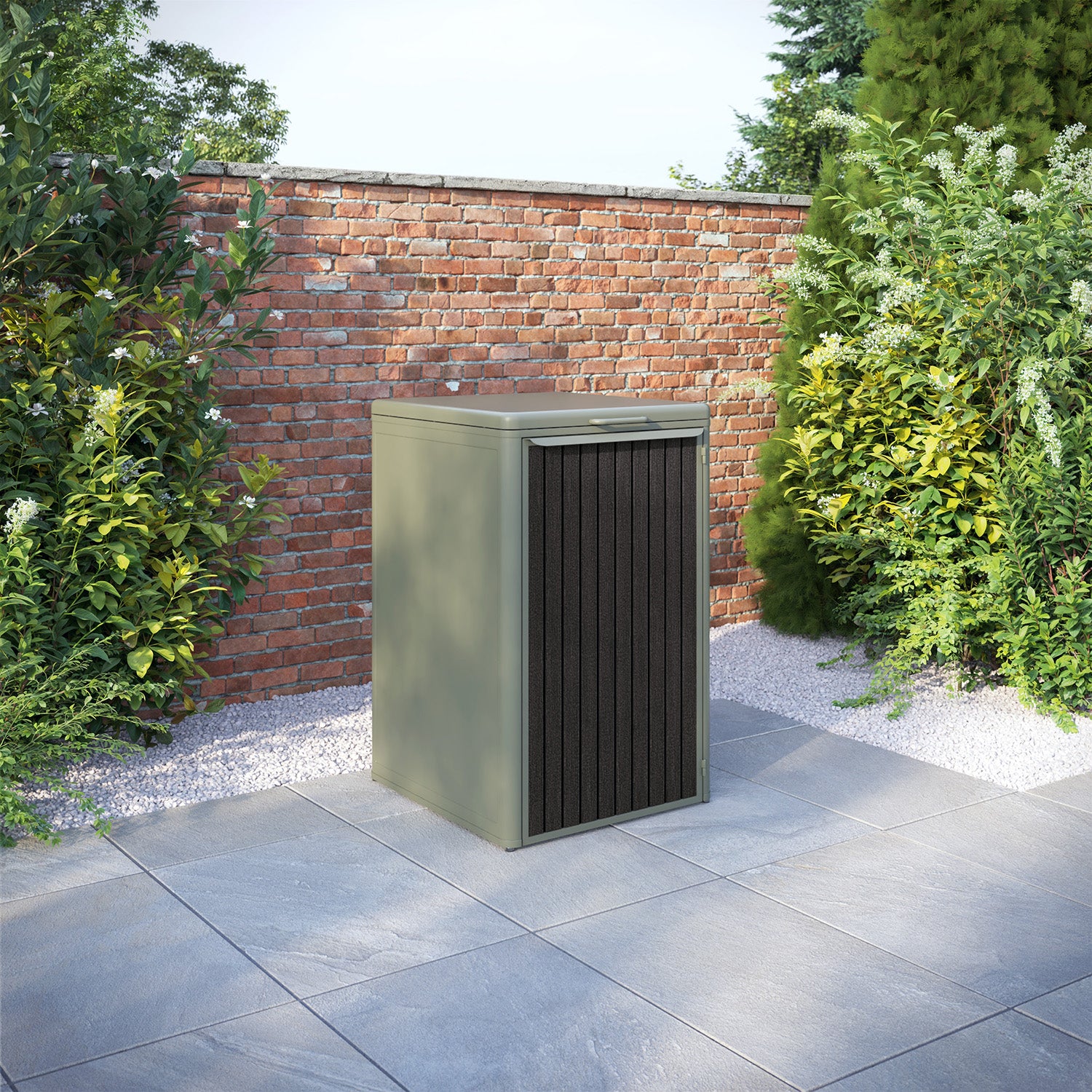 Curva Dusty Green 1 Bin Store with Virtis Door Slat