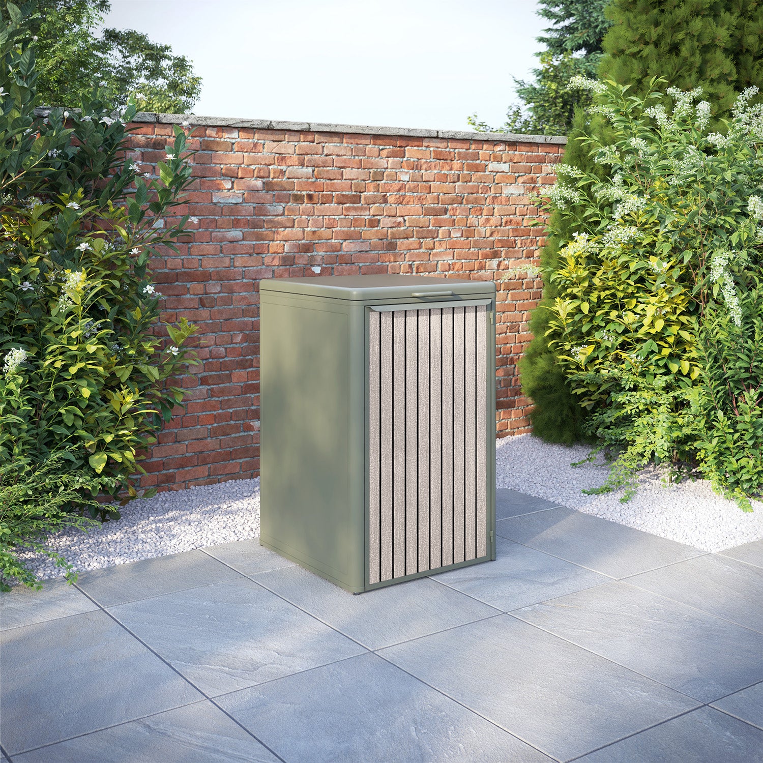 Curva Dusty Green 1 Bin Store with Virtis Door Slat