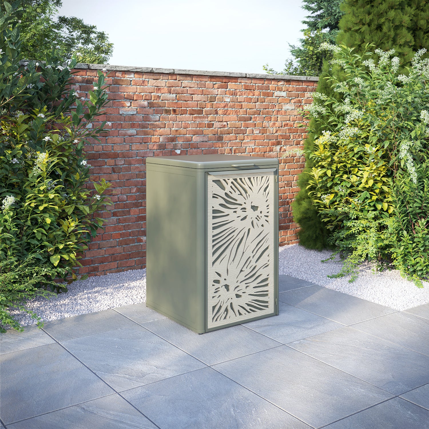 Curva Dusty Green 1 Bin Store with Poppy Door Screen