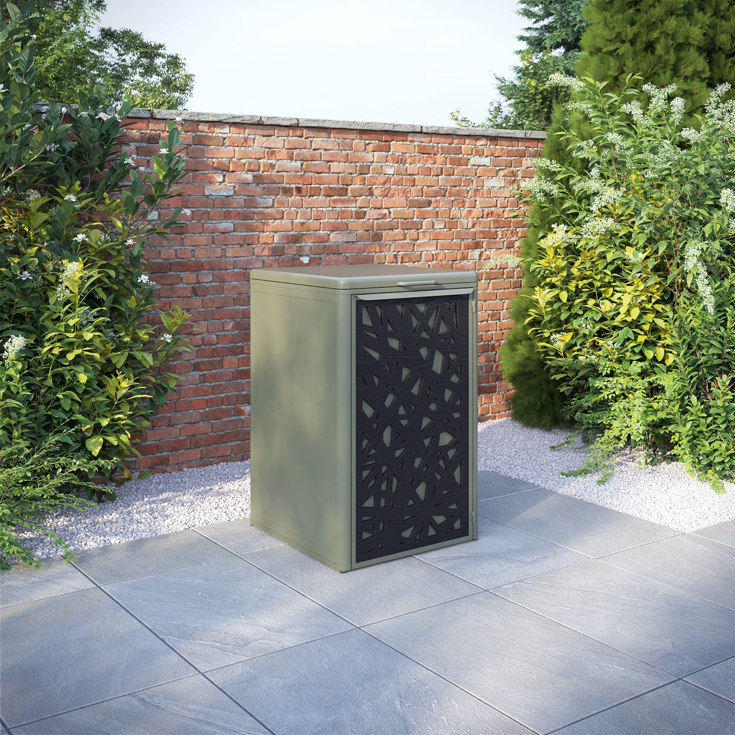 Curva Dusty Green 1 Bin Store with Prism Door Screen