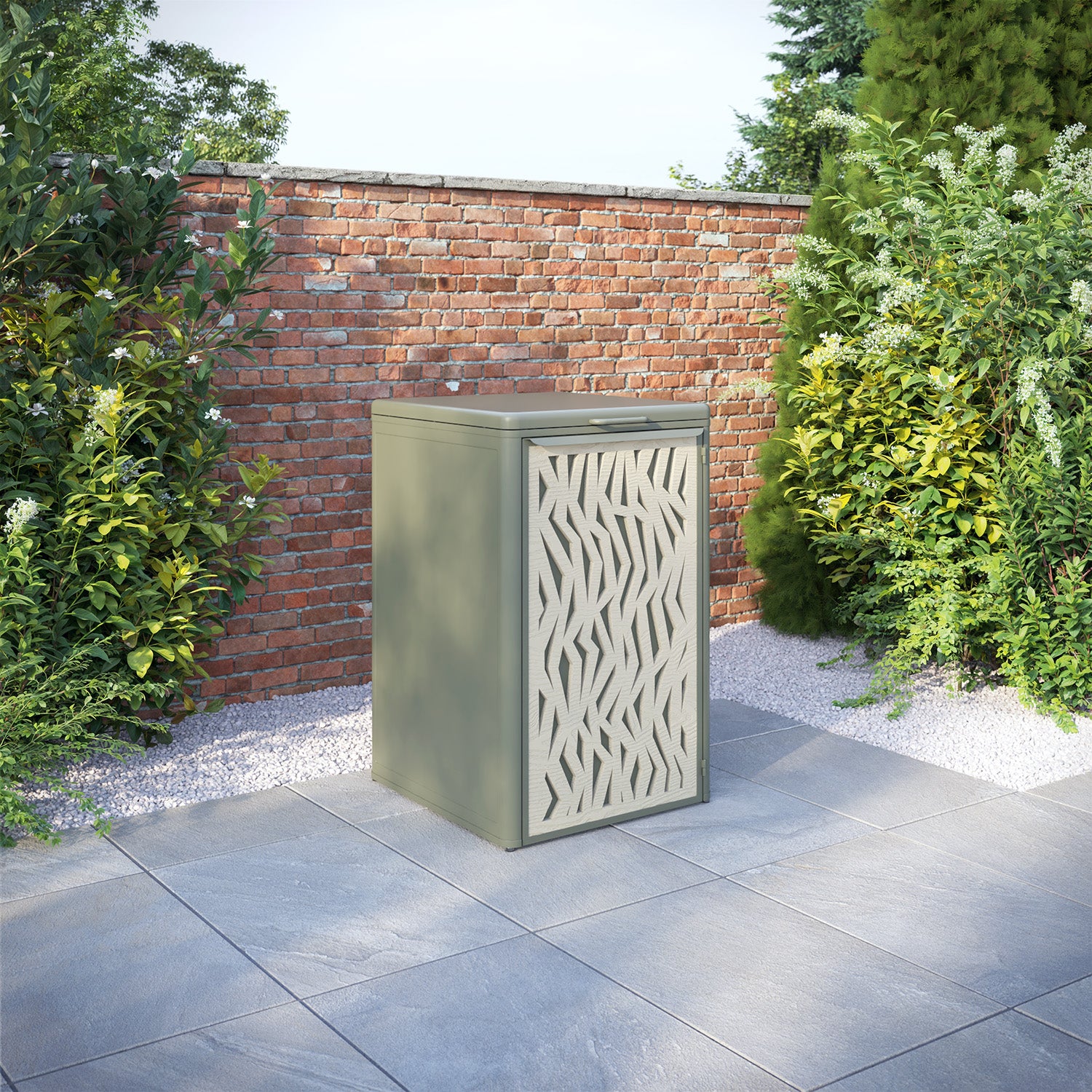 Curva Dusty Green 1 Bin Store with Zenith Door Screen