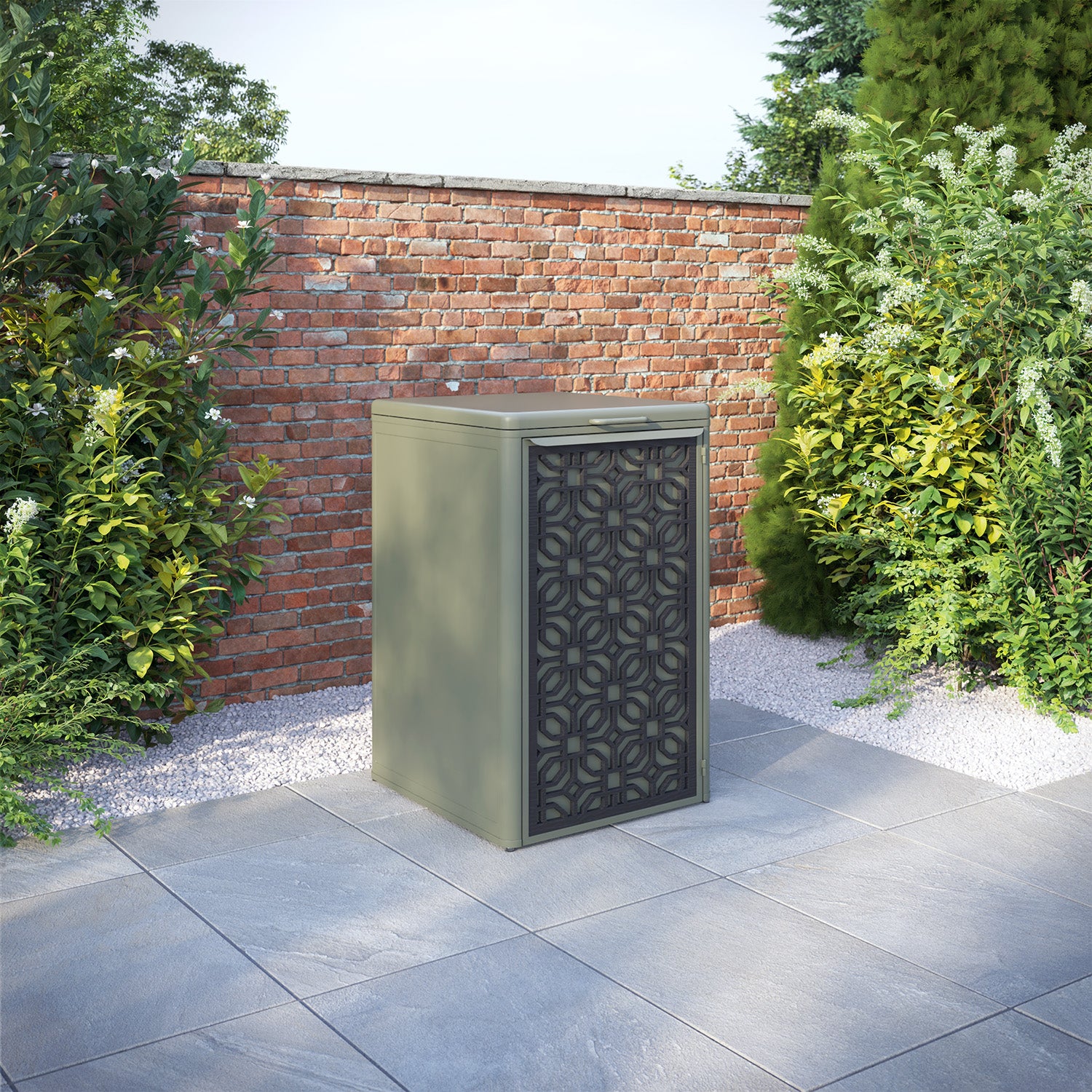 Curva Dusty Green 1 Bin Store with Micro Door Screen