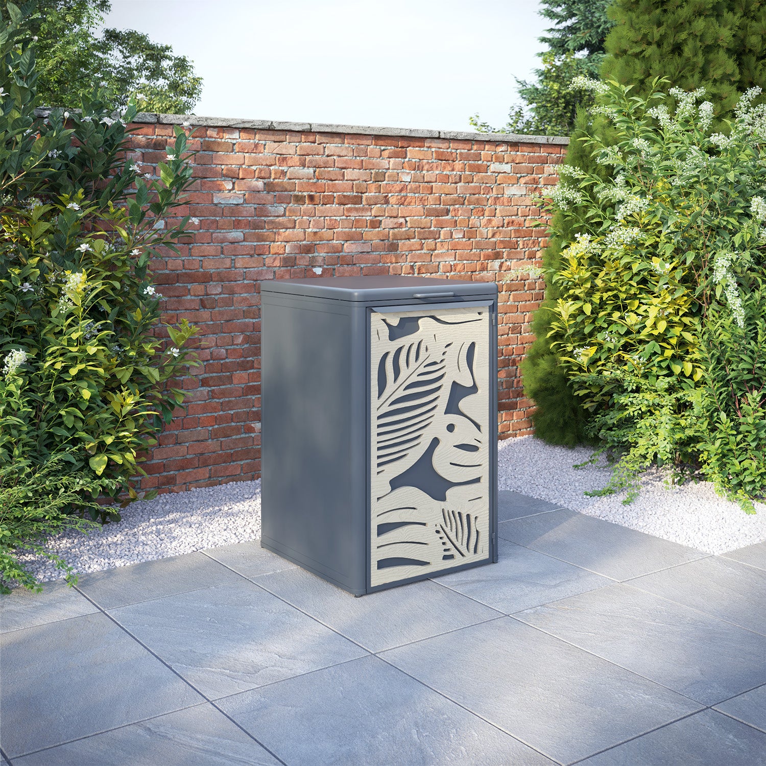 Curva Anthracite Grey 1 Bin Store with Fauna Door Screen