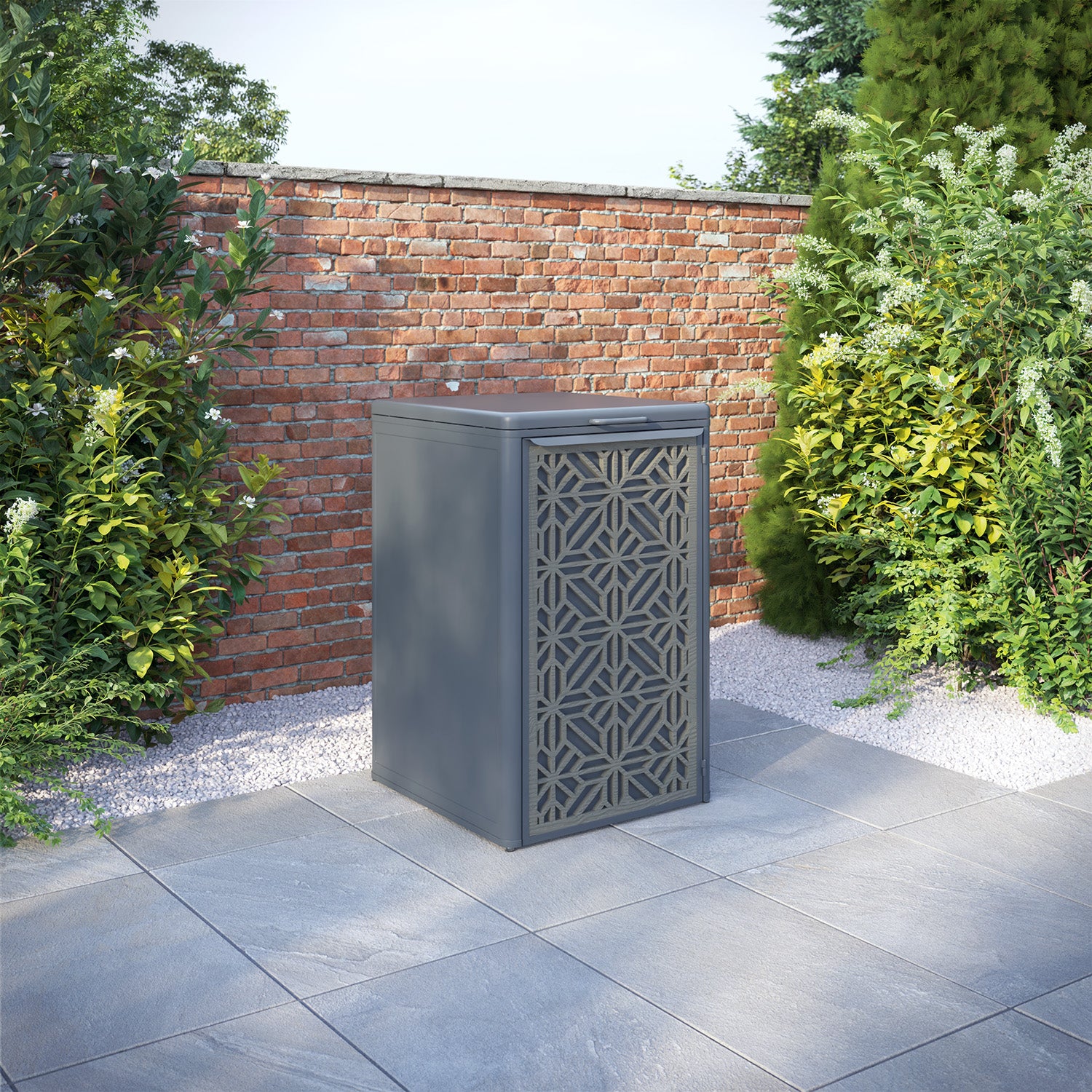 Curva Anthracite Grey 1 Bin Store with Geo Door Screen