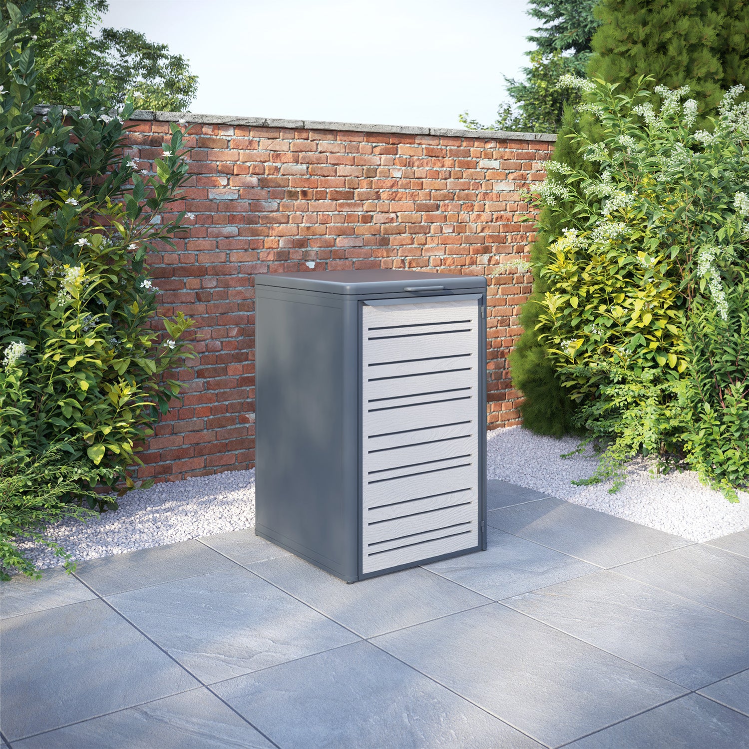 Curva Anthracite Grey 1 Bin Store with Linea Door Screen