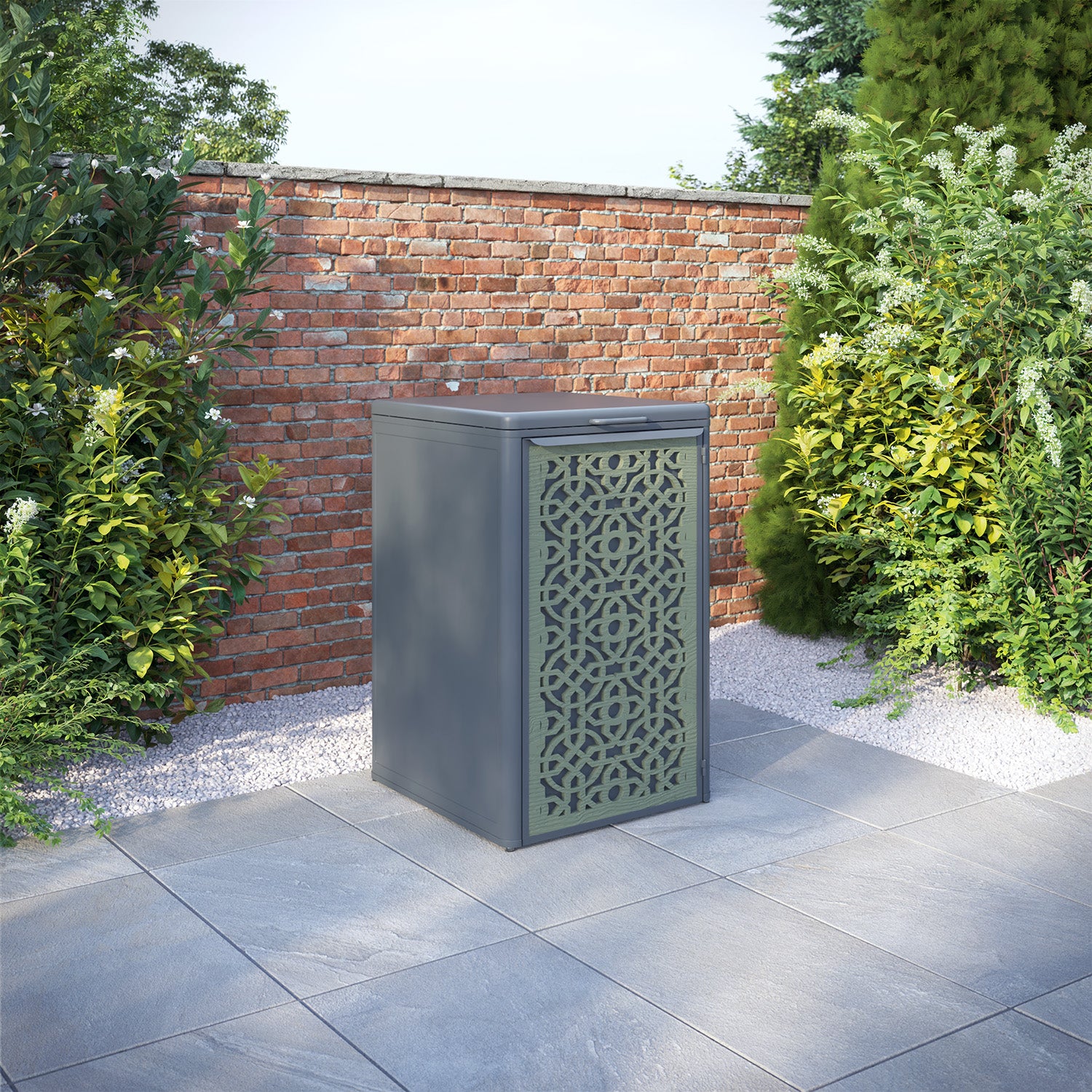 Curva Anthracite Grey 1 Bin Store with Nabila Door Screen
