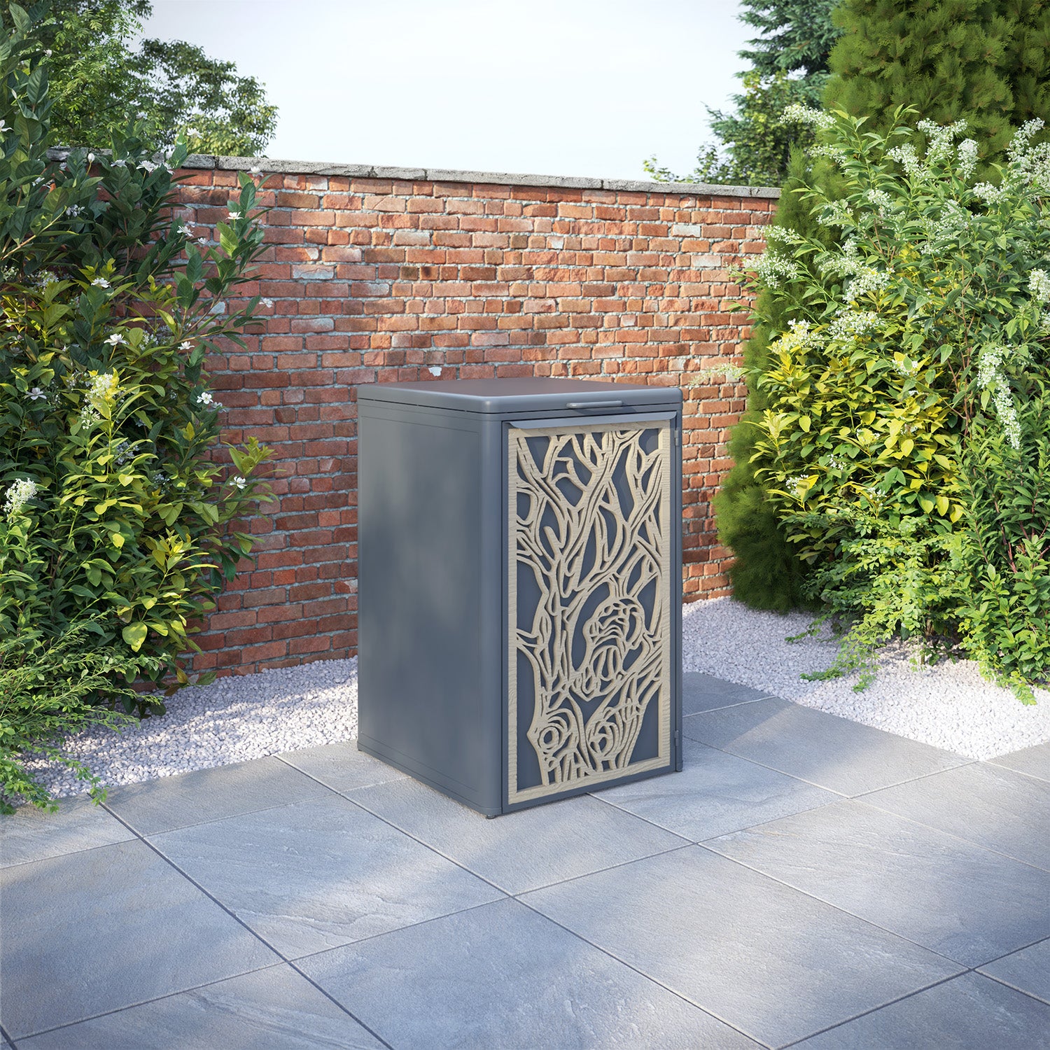 Curva Anthracite Grey 1 Bin Store with Nature Door Screen
