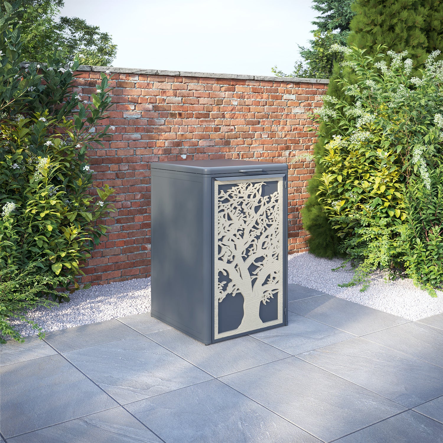 Curva Anthracite Grey 1 Bin Store with Sherwood Door Screen