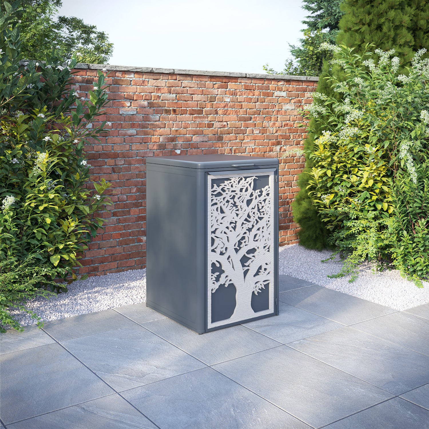 Curva Anthracite Grey 1 Bin Store with Sherwood Door Screen