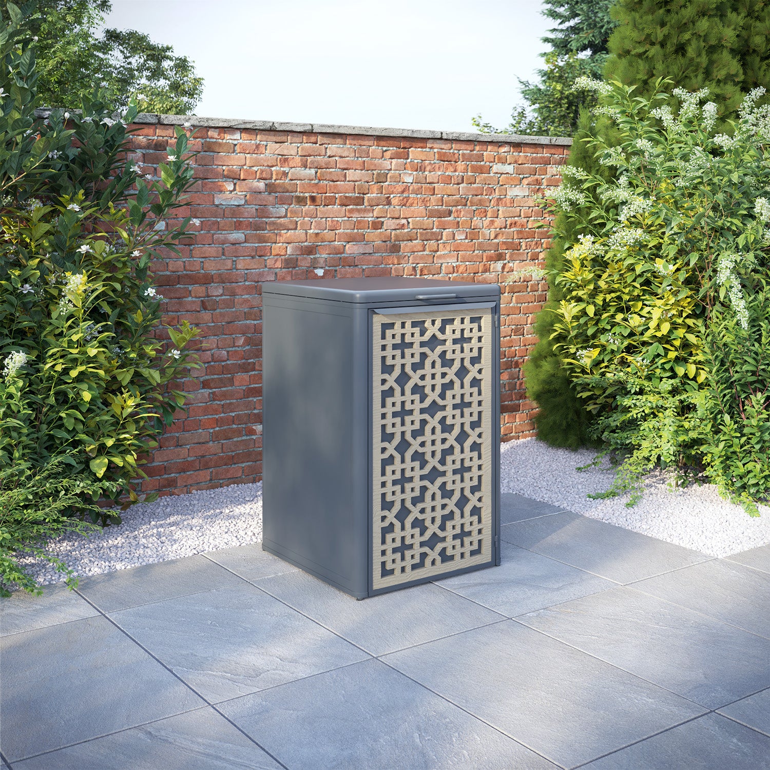 Curva Anthracite Grey 1 Bin Store with Zaria Door Screen