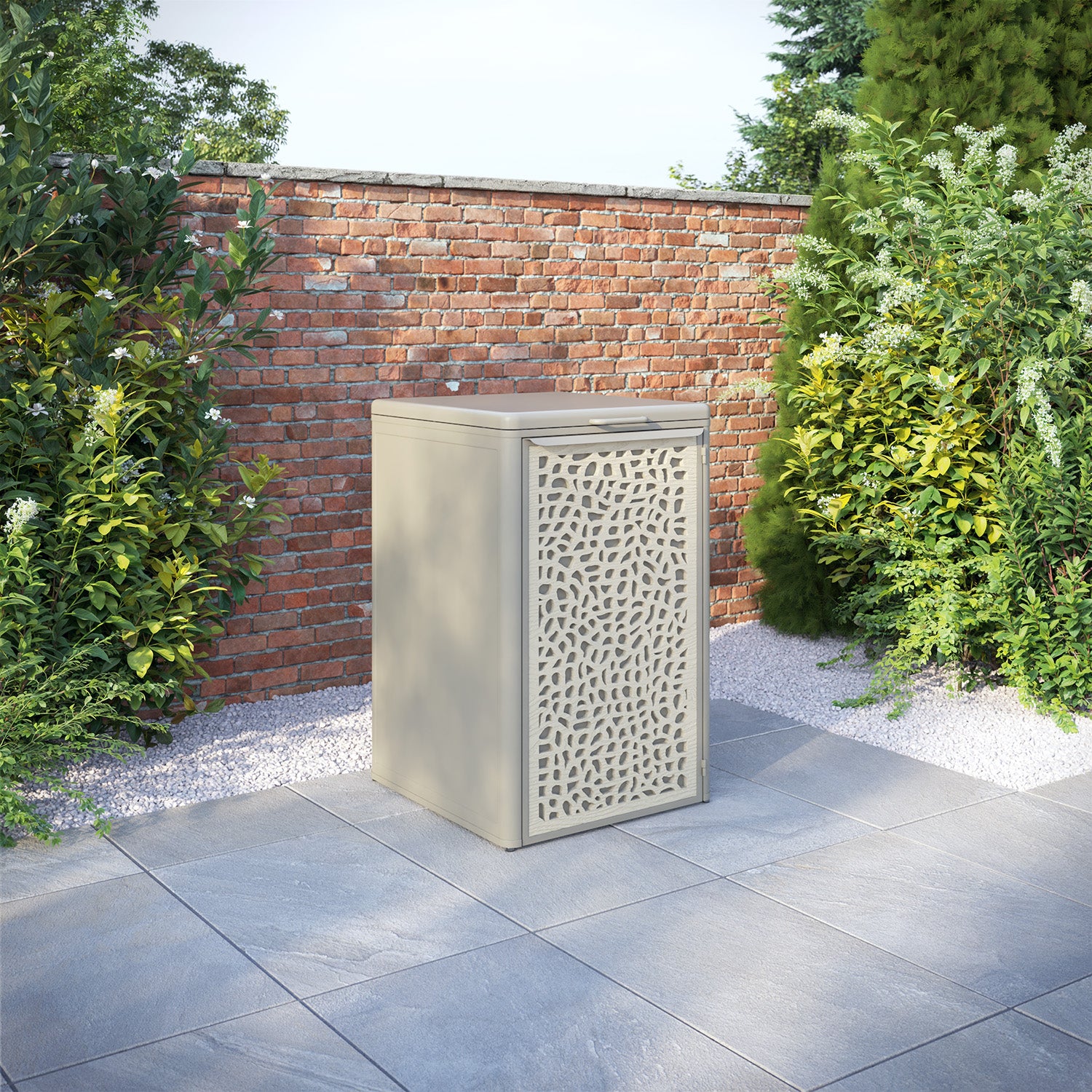 Curva Latte 1 Bin Store with Pebble Door Screen