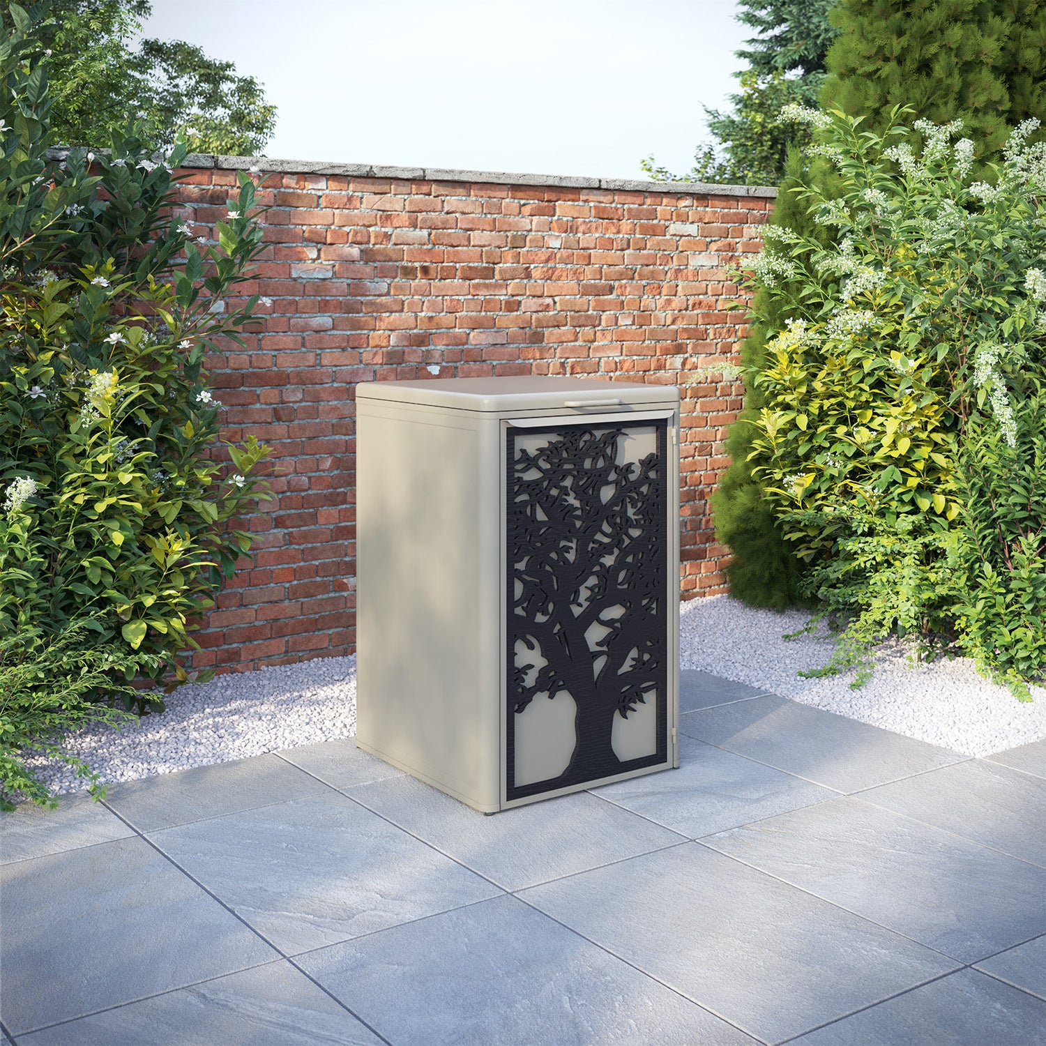 Curva Latte 1 Bin Store with Sherwood Door Screen