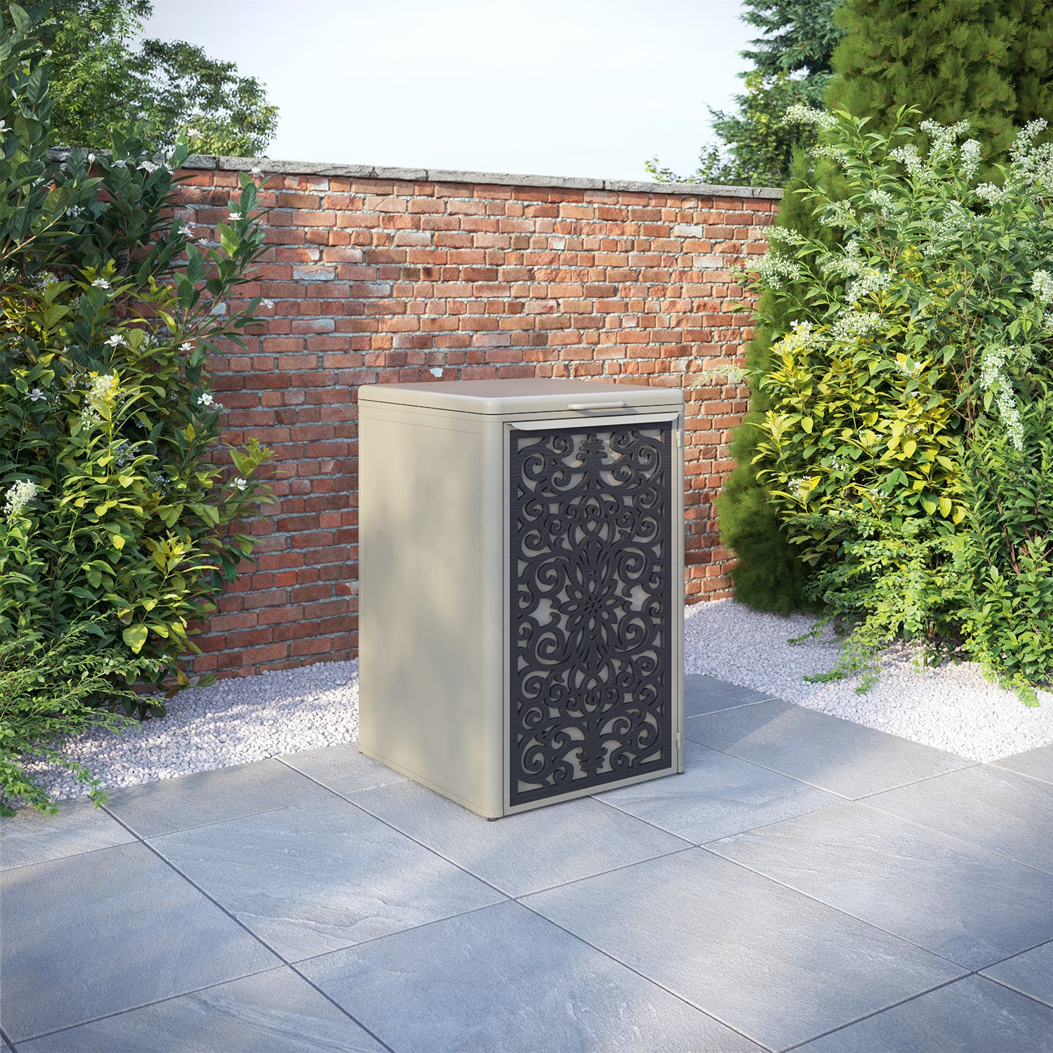 Curva Latte 1 Bin Store with Windsor Door Screen