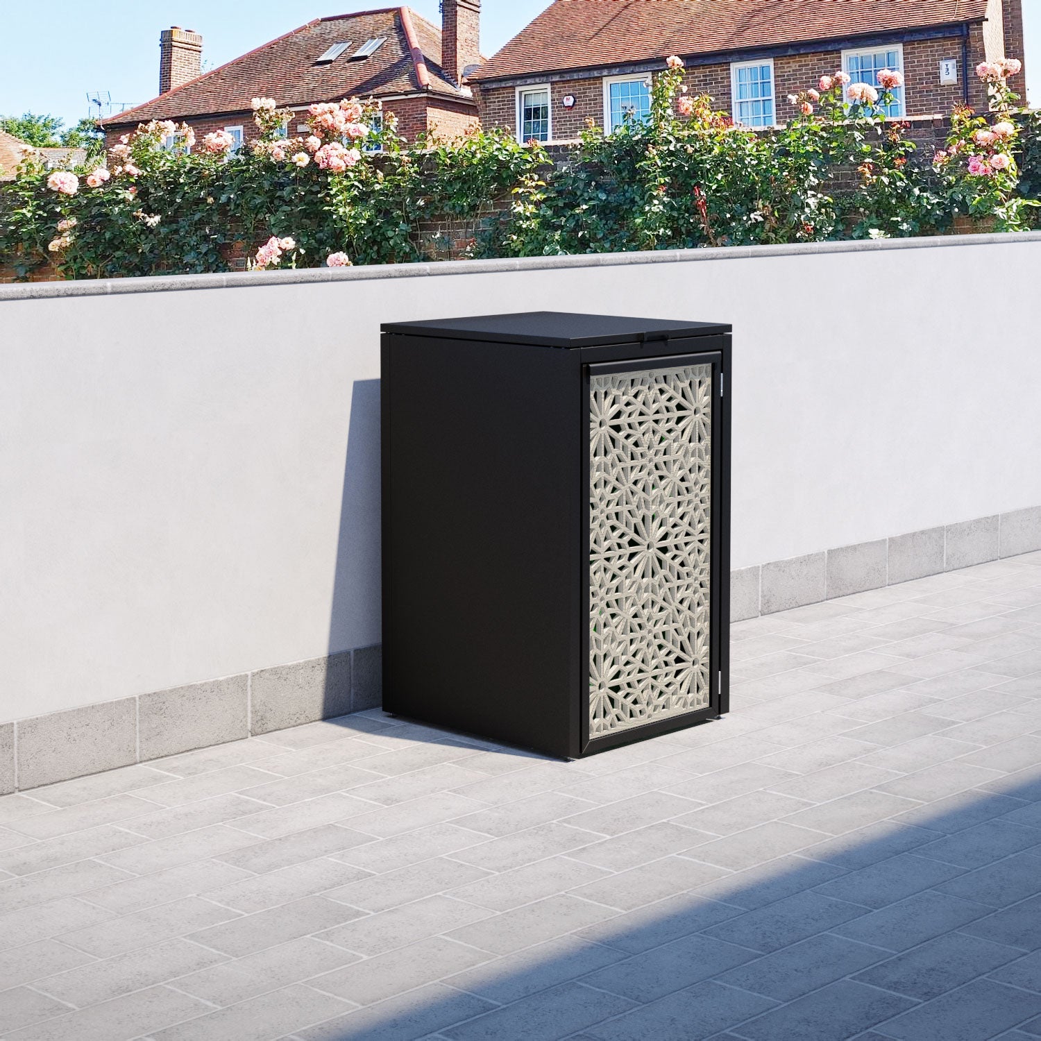Black 1 Bin Store with Alnara Door Screen