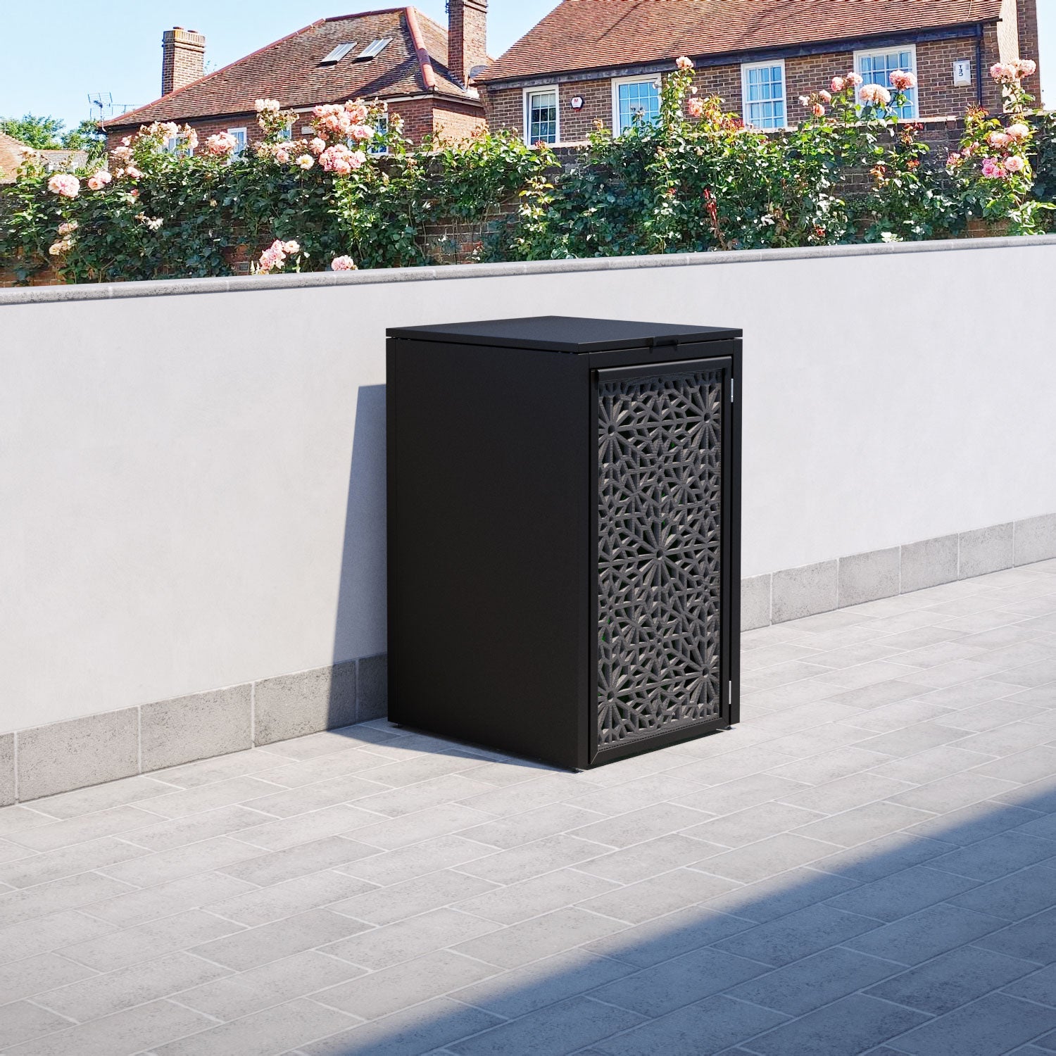 Black 1 Bin Store with Alnara Door Screen
