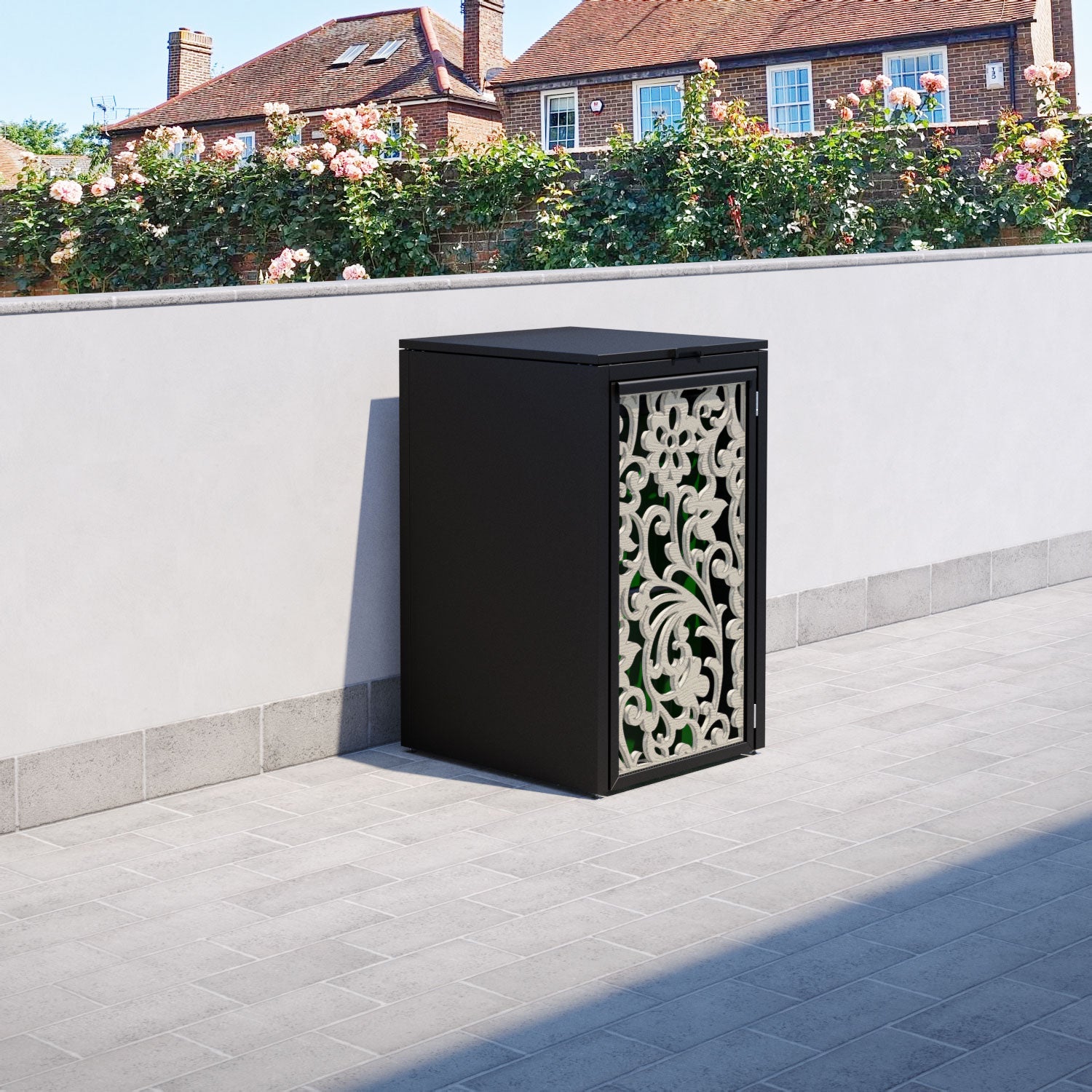 Black 1 Bin Store with Eden Door Screen