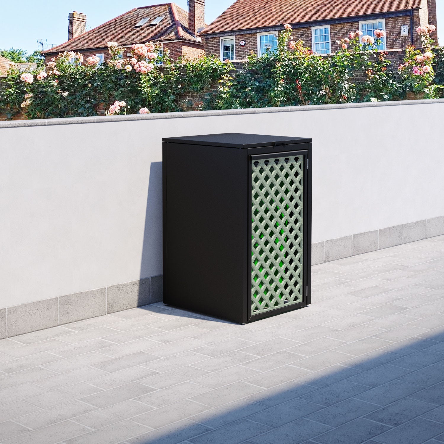 Black 1 Bin Store with Hive Door Screen
