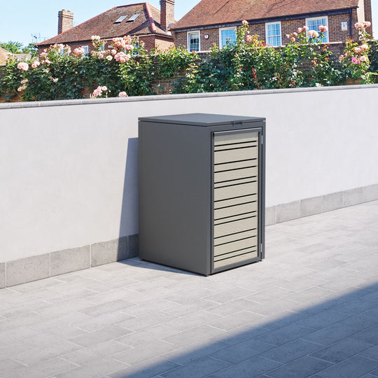 Grey 1 Bin Store with Linea Door Screen