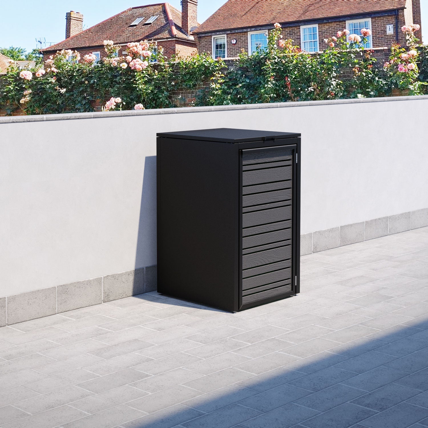 Black 1 Bin Store with Linea Door Screen