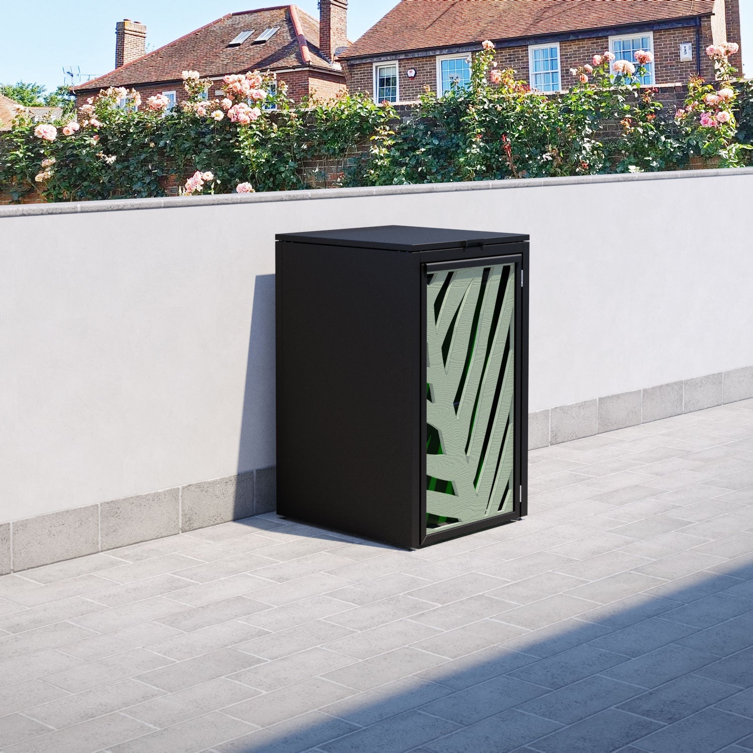 Black 1 Bin Store with Palm Door Screen