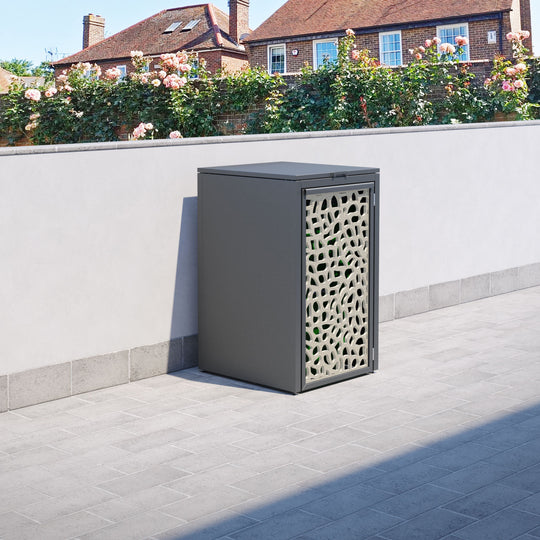 Grey 1 Bin Store with Pebble Door Screen