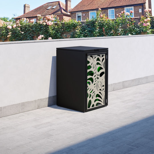 Black 1 Bin Store with Petal Door Screen