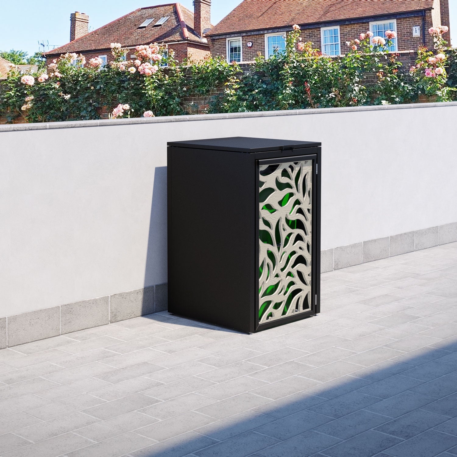 Black 1 Bin Store with Plume Door Screen