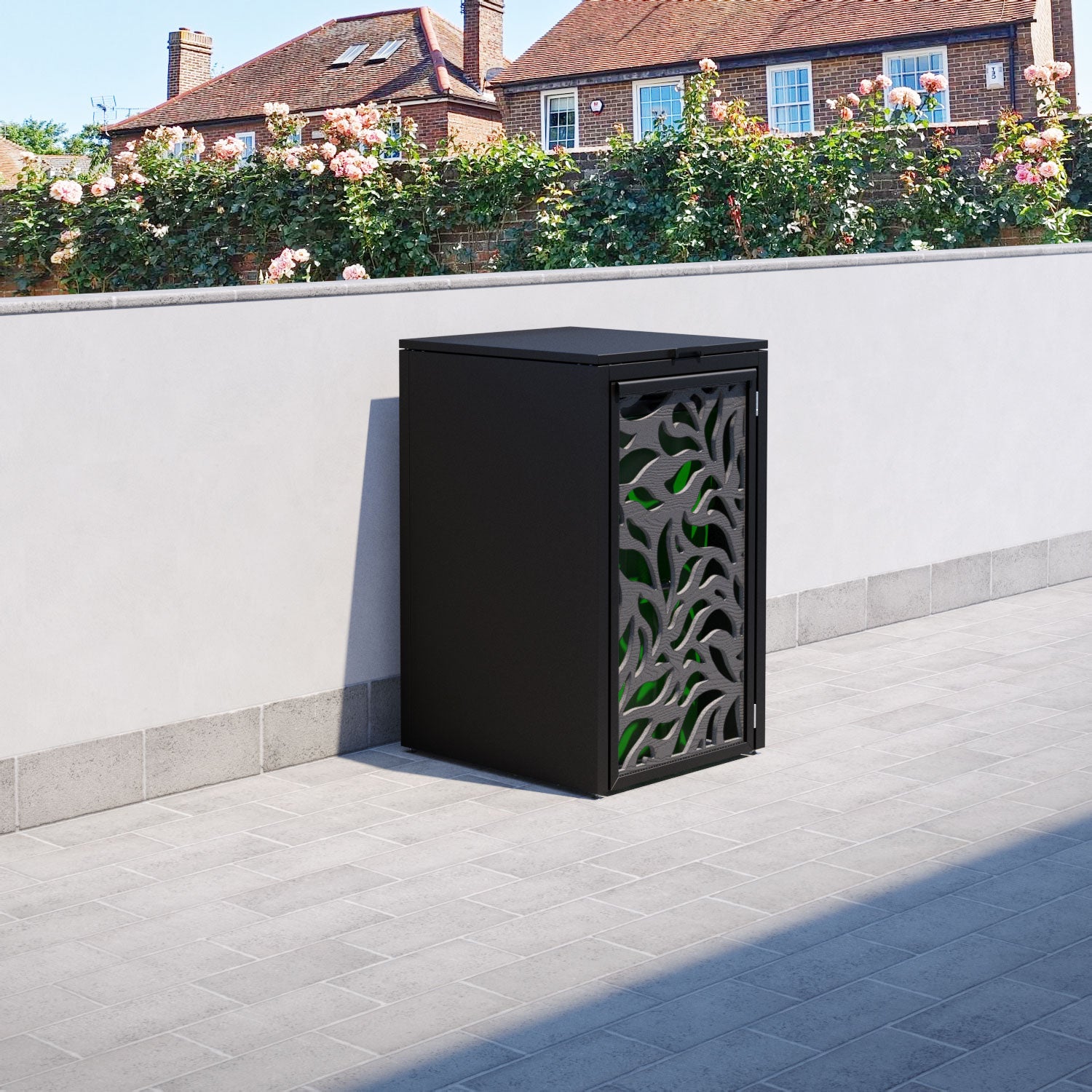 Black 1 Bin Store with Plume Door Screen