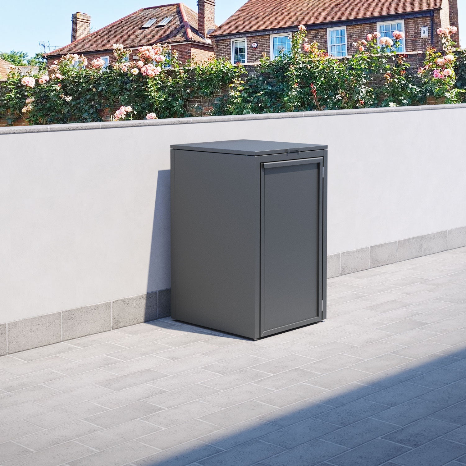 Grey 1 Bin Store with Aluminium Door