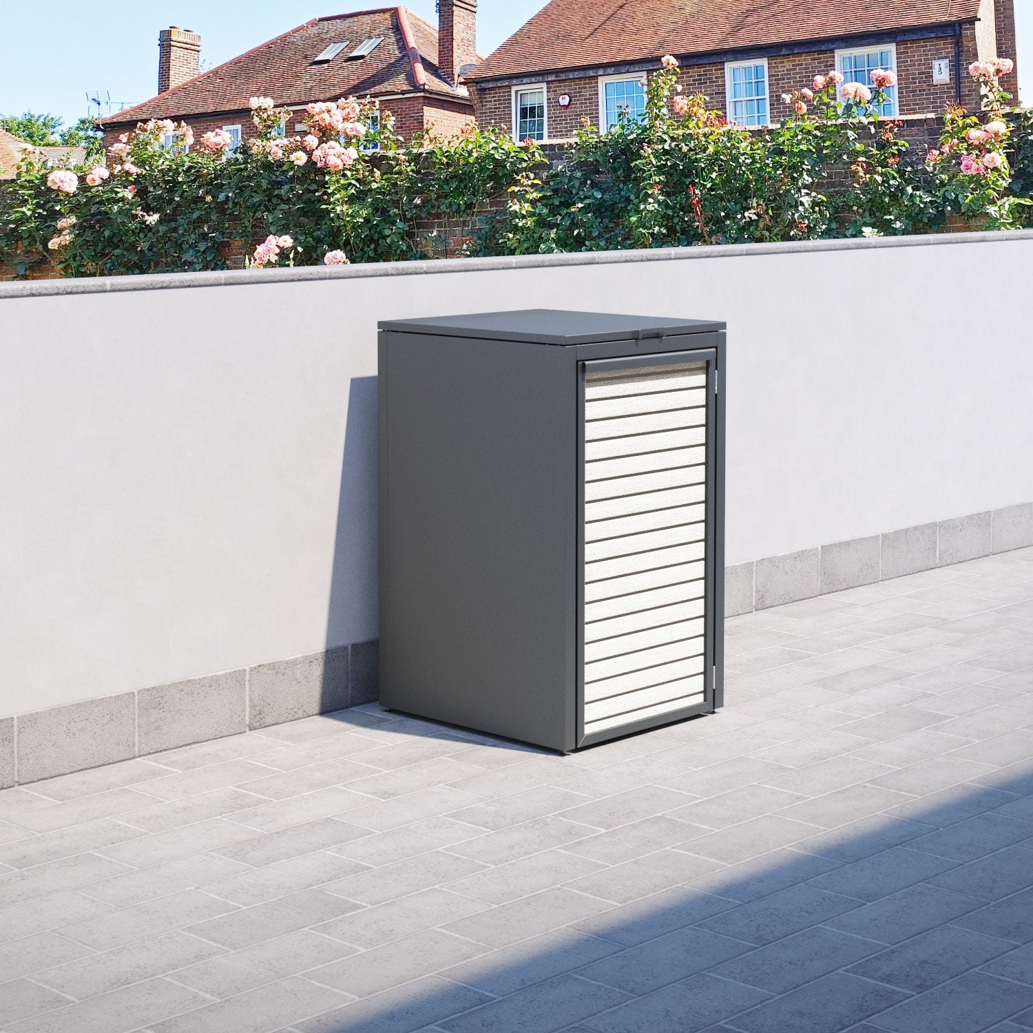 Grey 1 Bin Store with Hudson Door Slat