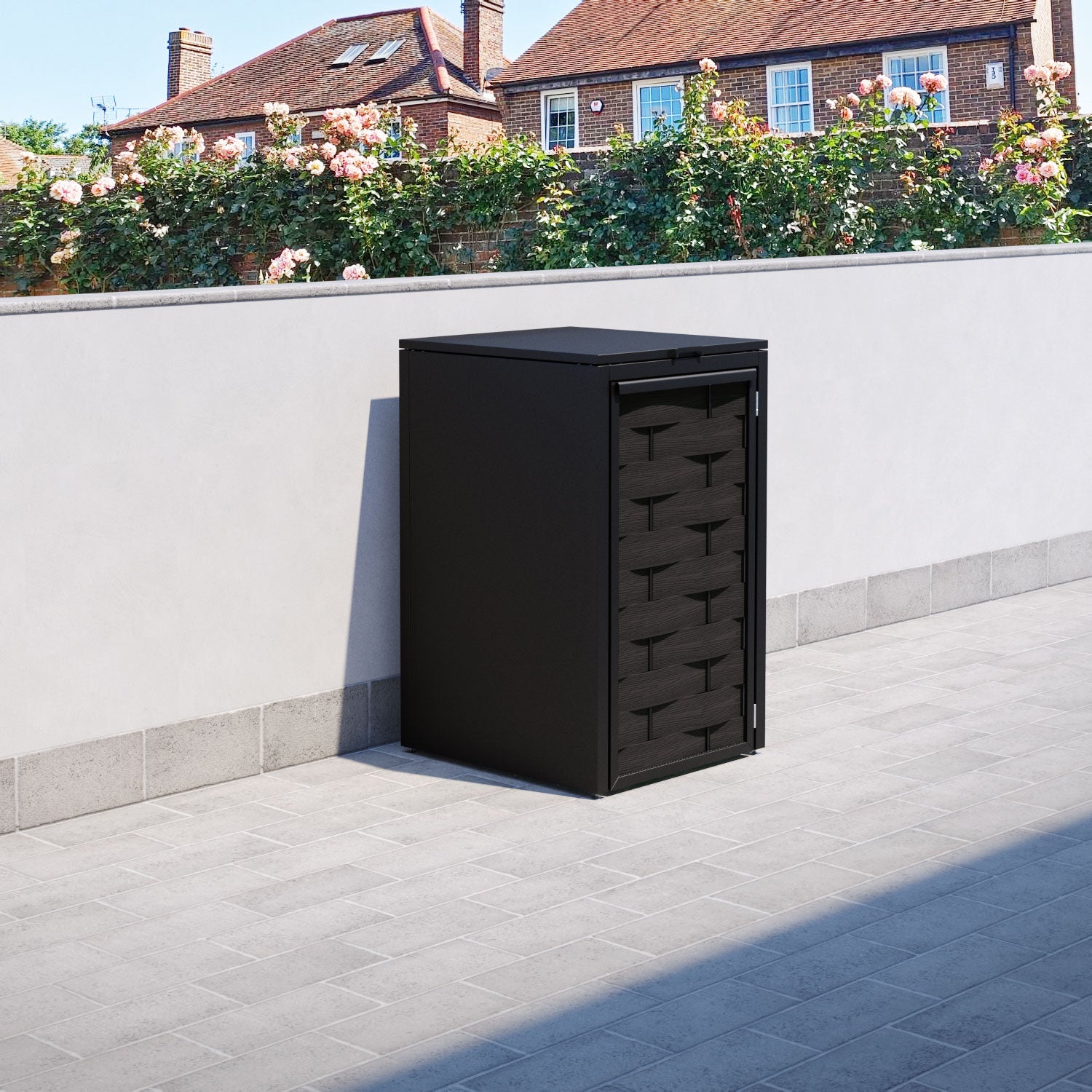 Black 1 Bin Store with Ripple Door Slat