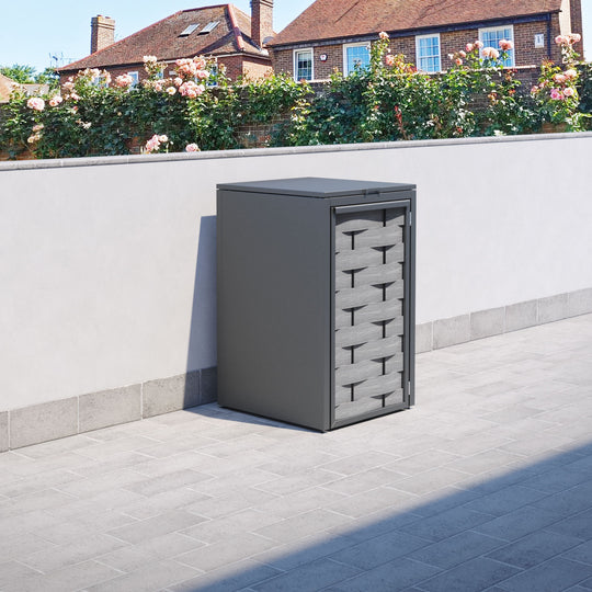 Grey 1 Bin Store with Ripple Door Slat