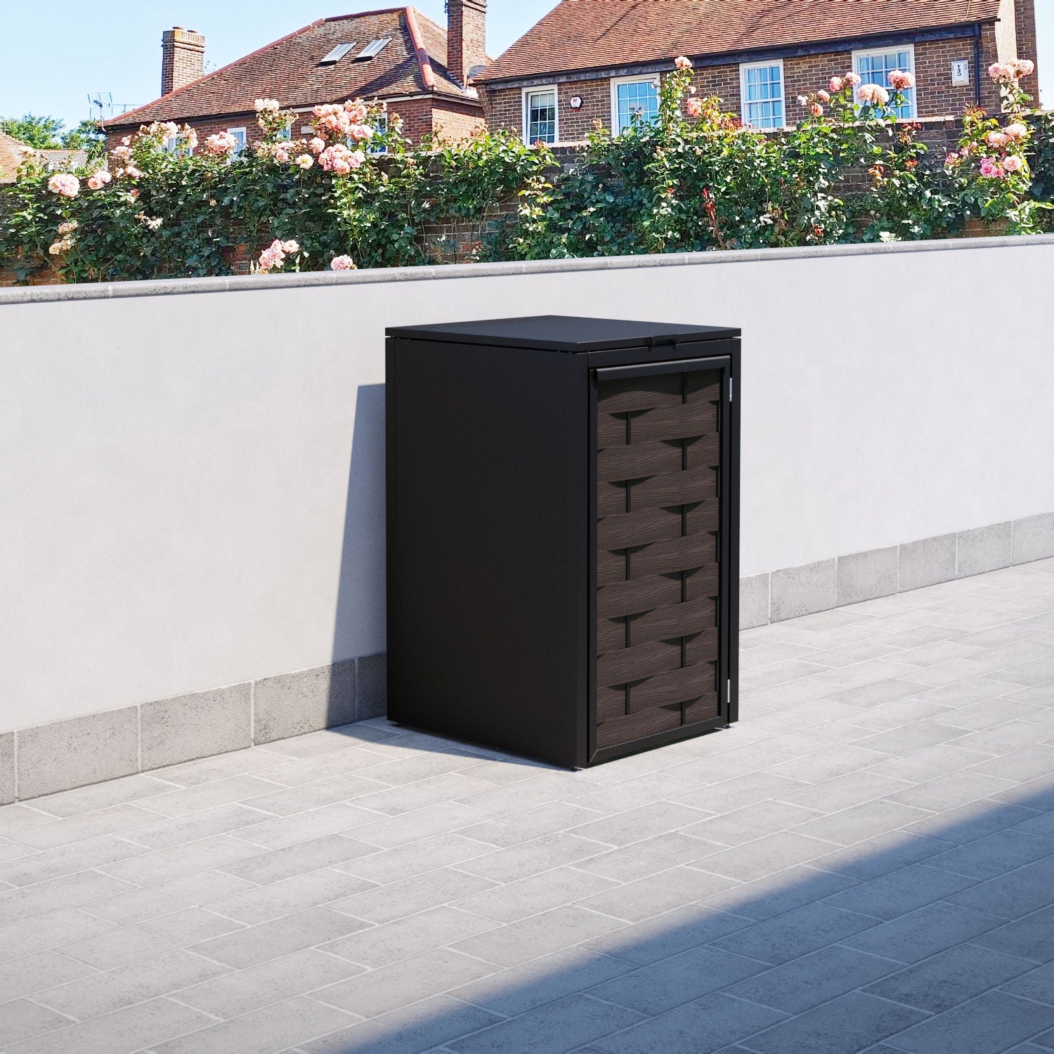 Black 1 Bin Store with Ripple Door Slat