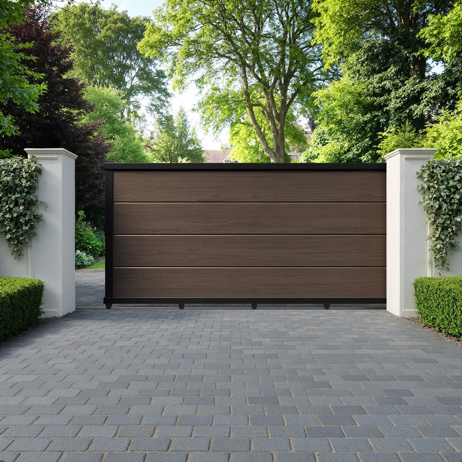 Domus Aluminium Sliding Straight Top Driveway Gate