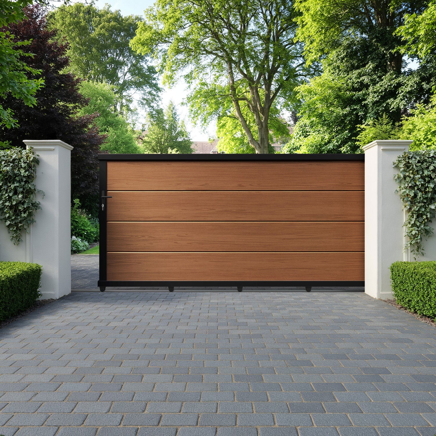 Domus Aluminium Sliding Straight Top Driveway Gate