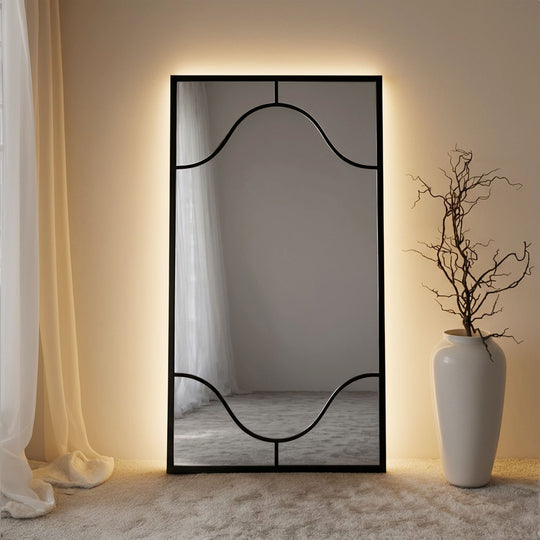 Astoria Framed Rectangular Full-Length Leaner Mirror - with LED