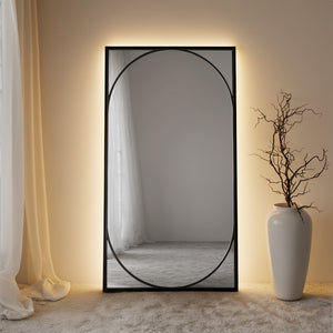 Ellington Framed Rectangular Full-Length Leaner Mirror - with LED