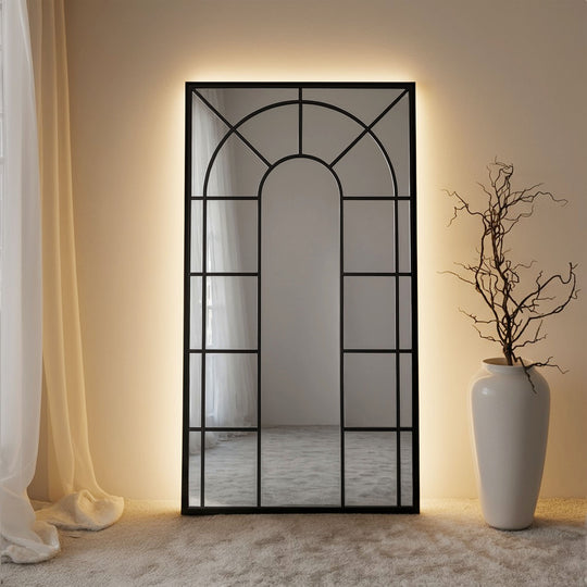 Rothbury Framed Rectangular Full-Length Leaner Mirror - with LED