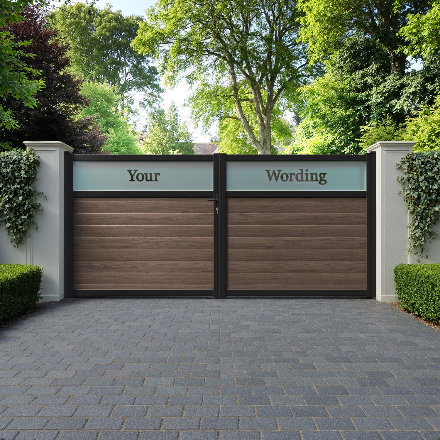 Arbour Aluminium Straight Top Driveway Gate