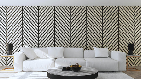 InsuSlat™ Angled Wall Panel - Linen - H240cm x W60cm (Pack of 2) = H240cm x W120cm