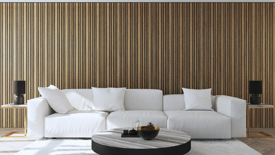 InsuSlat™ Random Wall Panel - Light Walnut - H240cm x W60cm (Pack of 1)