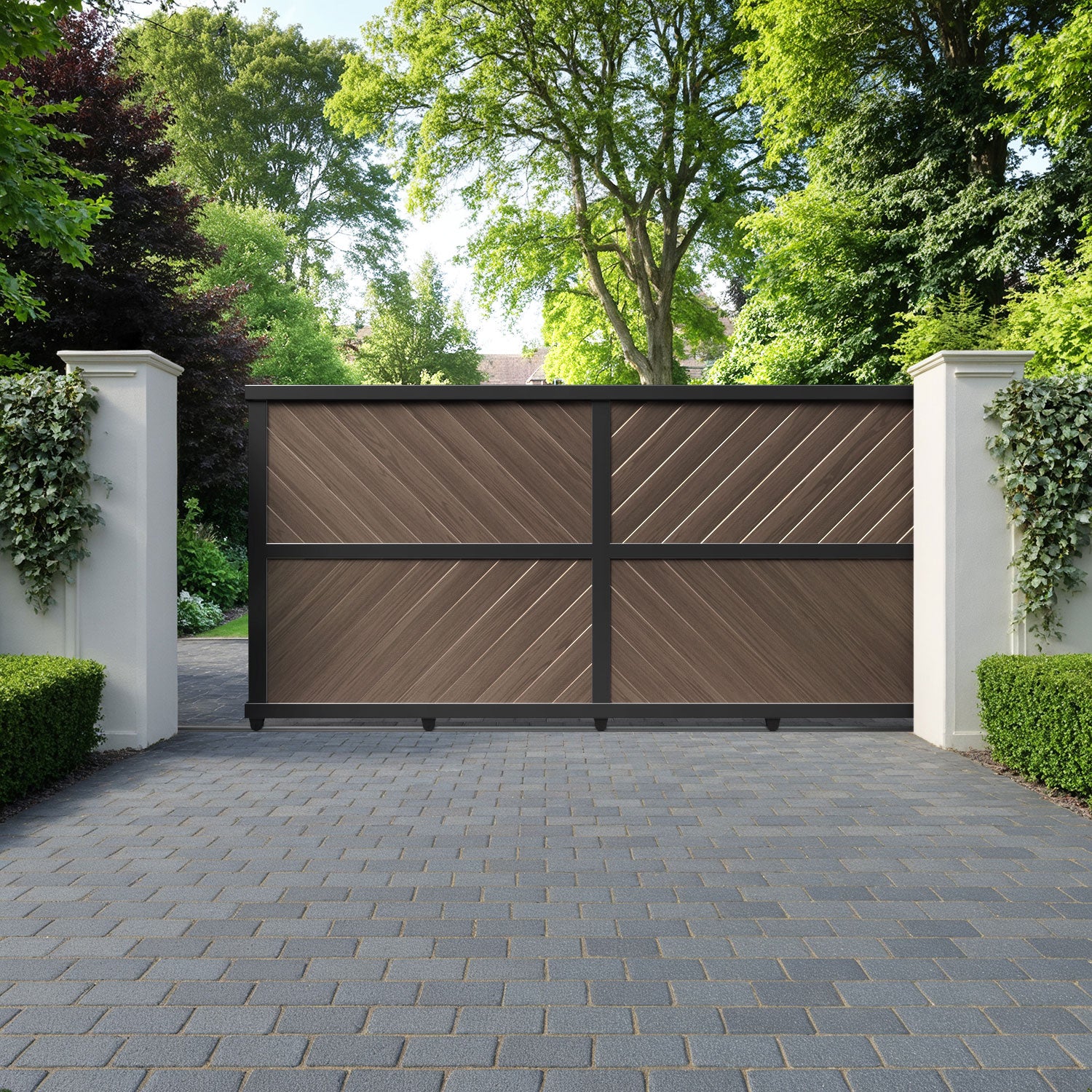 Sudbury Aluminium Sliding Straight Top Driveway Gate