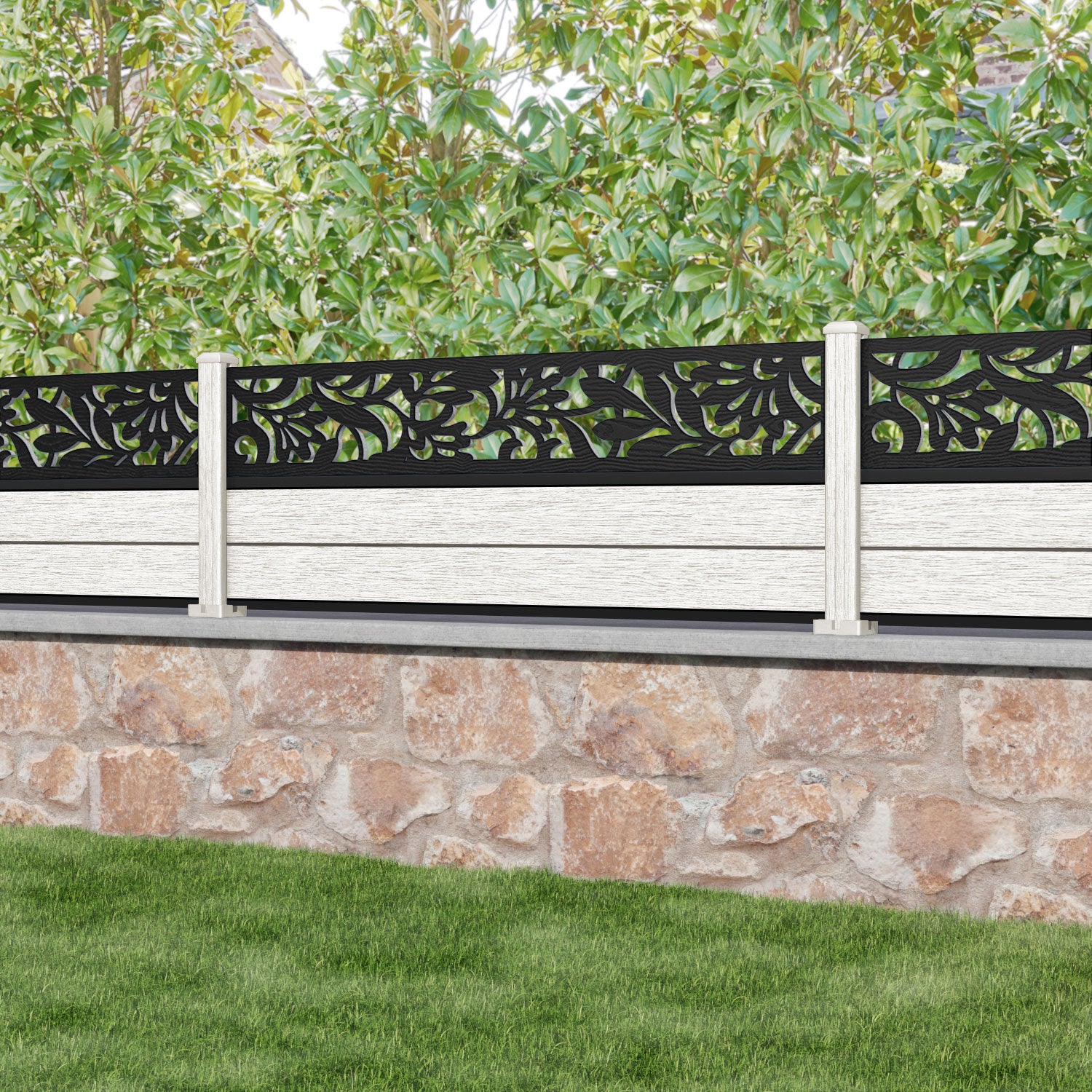Fusion Heritage Fence Panel - Light Stone - with our composite posts