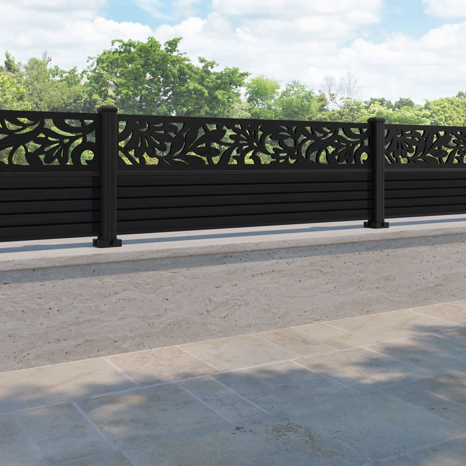 Hudson Heritage Fence Panel - Black - with our composite posts