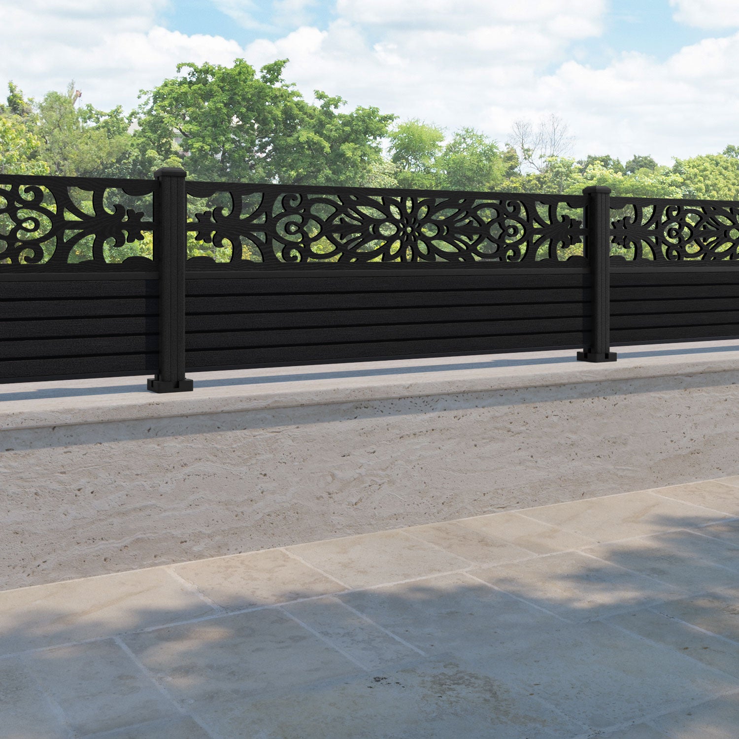 Hudson Windsor Fence Panel - Black - with our composite posts